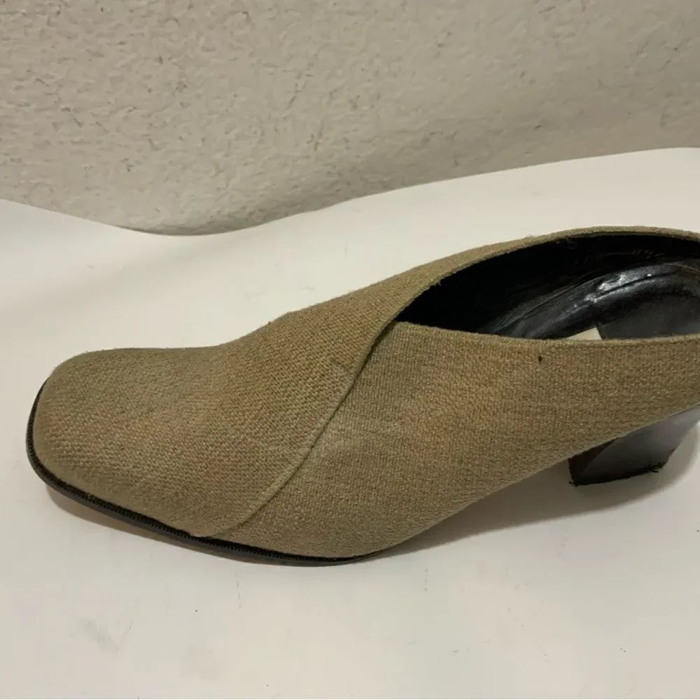 Donald J. PLINER Women's Linen Slip-On Closed-Toe Block heel Shoes 8.5M